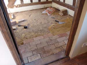 brick flooring before